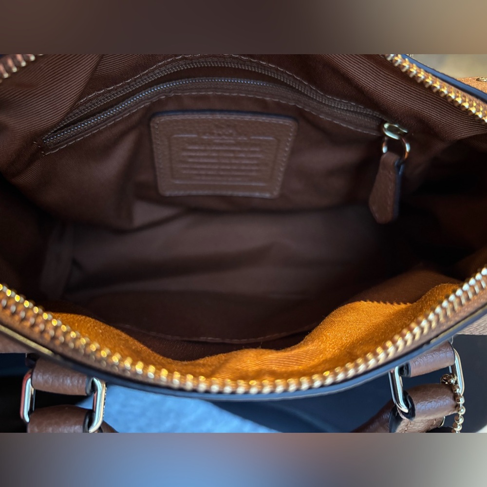NWT Coach Mini Bennet Satchel brown leather shearling wool - Picture 7 of 7